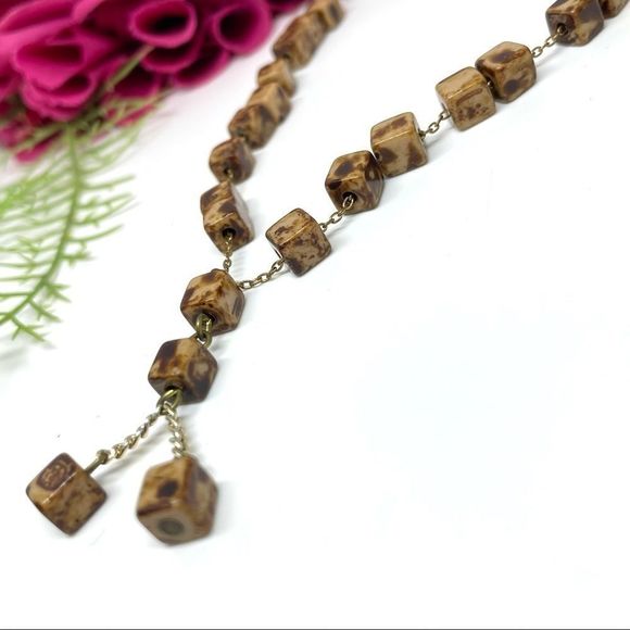 VINTAGE⚜️Unique Glass Marbled Prayer Beads On Chain - Picture 4 of 7